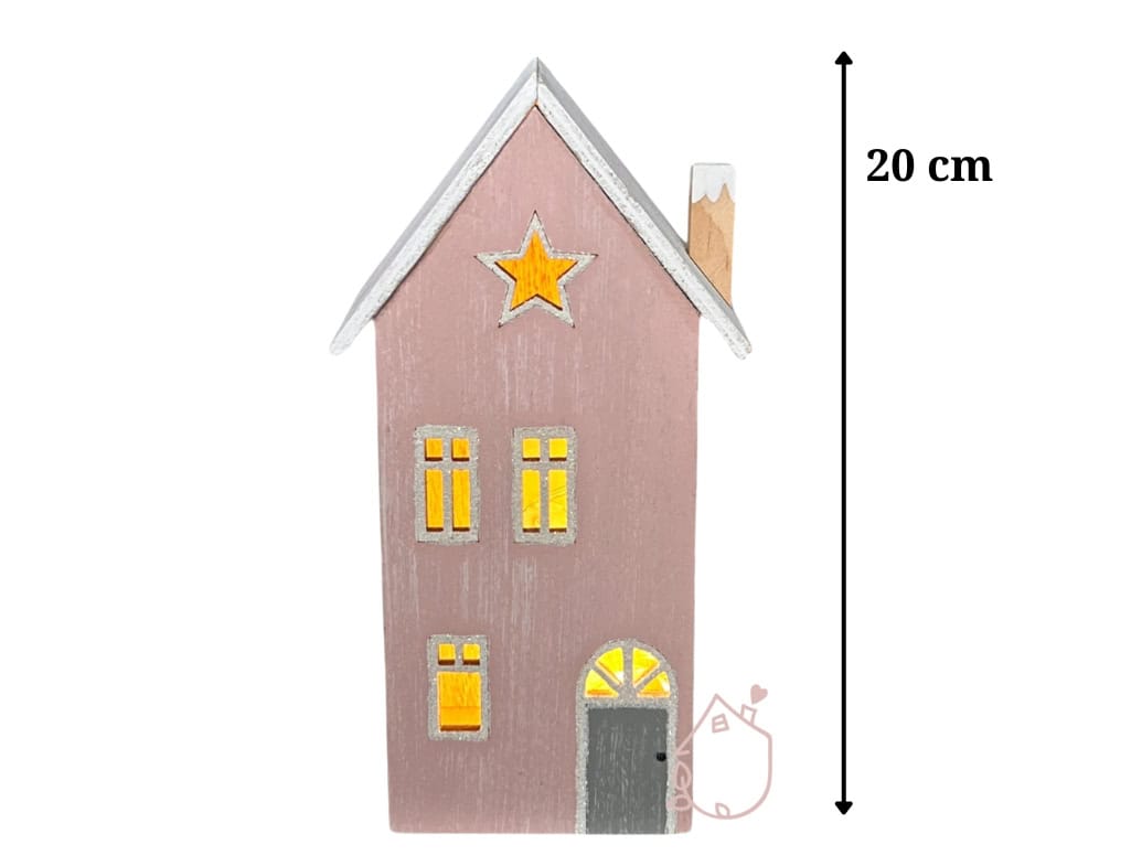 domeček dřevěný s LED světlem